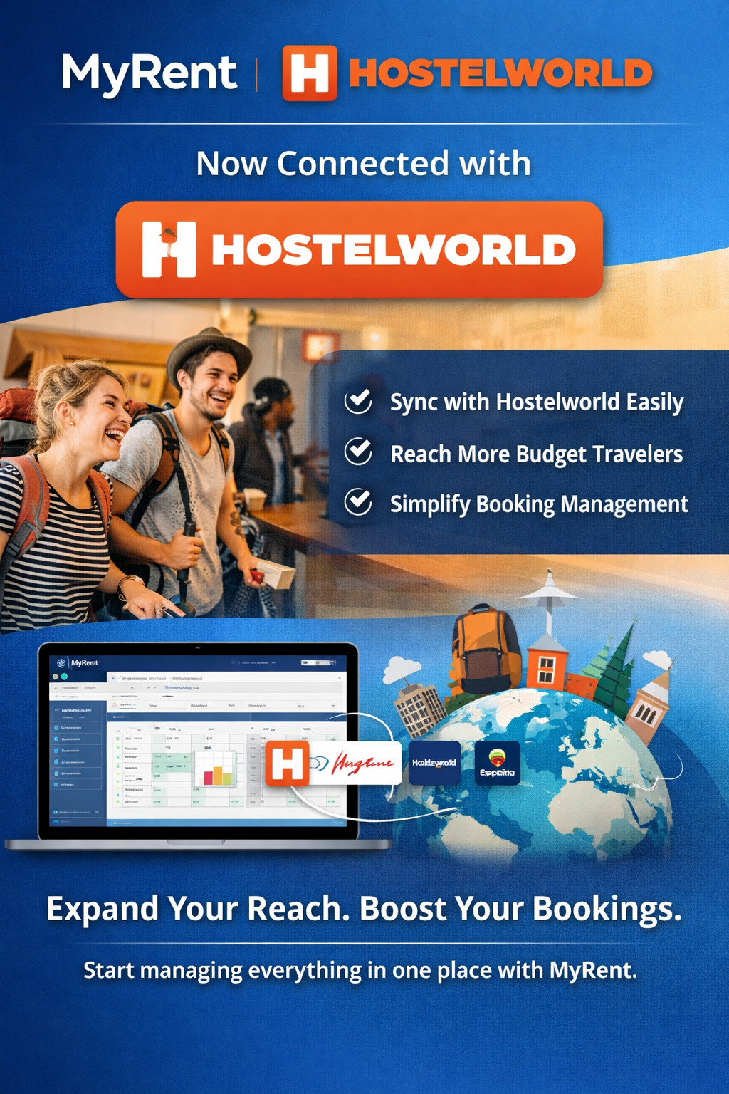 Synchronisierung von Hostelworld-Buchungen in MyRent